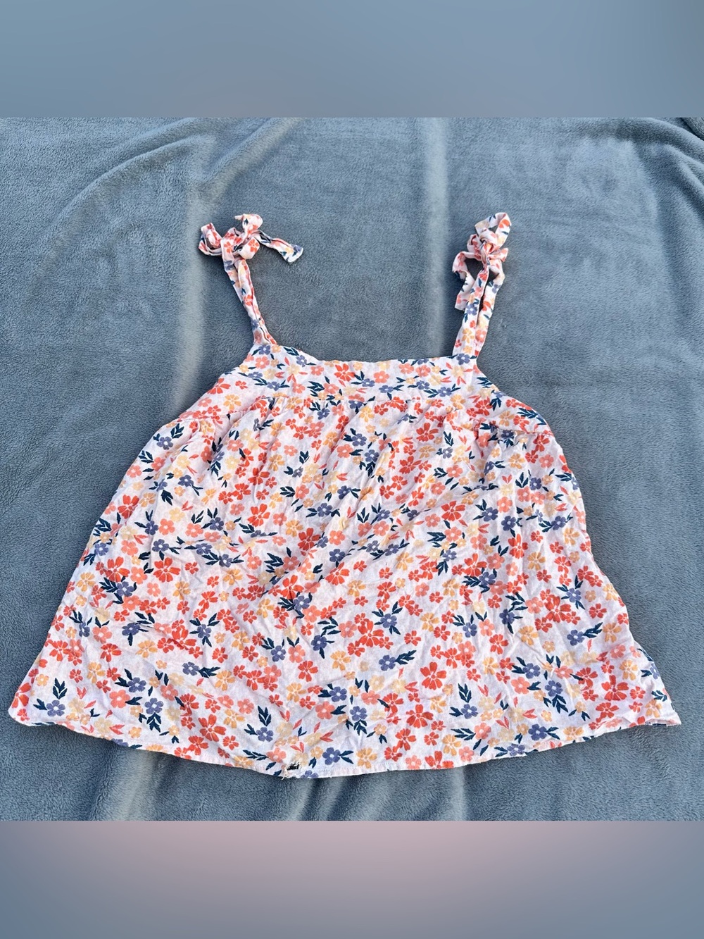 Sonoma Goods for Life Women’s Linen Blend Floral Tank Top w/ Tie Straps - Medium